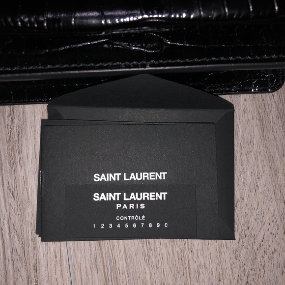 Saint Laurent Sunset Black Crocodile Chain Wallet - Picture 7 of 8